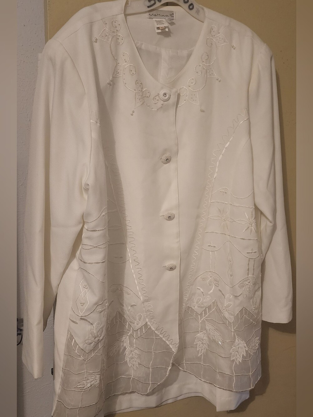 2pc White Skirt Suit Plus Size